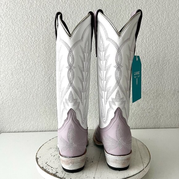 Lane LEXINGTON Purple Cowboy Boots Western Cowgirl Tall Snip Toe Mid Calf 7.5 - Picture 4 of 12